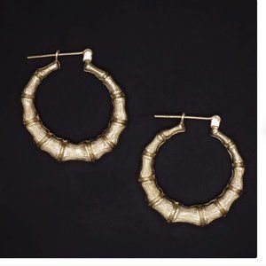 Gavriel Luxury Bamboo Retro Style Earrings in 14K Yellow Gold
